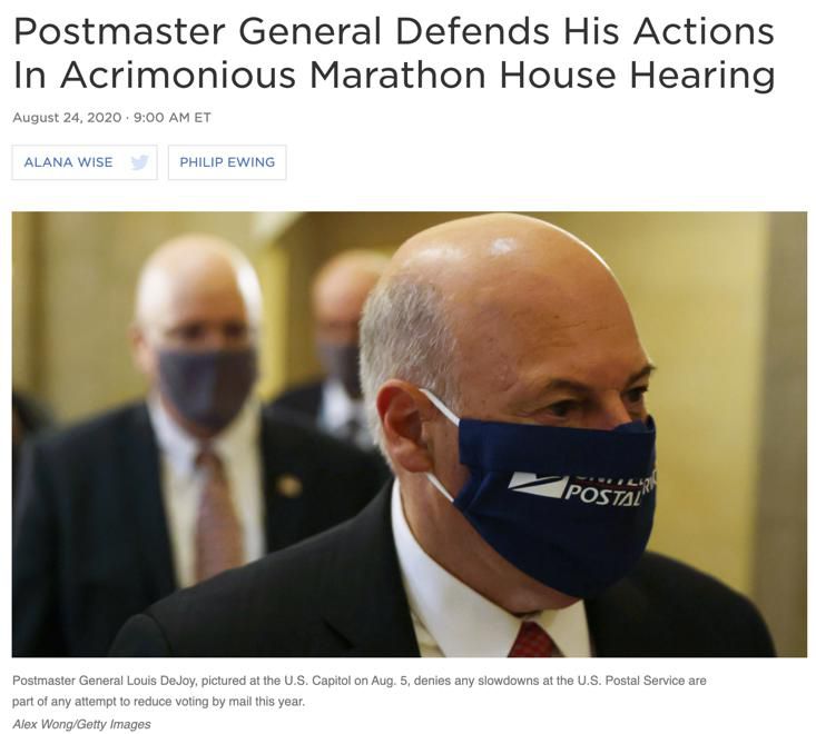 听证会|北美观察丨你究竟怎么搞砸的？！关乎大选，美参众两院问责邮政局长