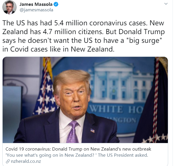 特朗普|现在，新西兰整个国家都在嘲笑特朗普……