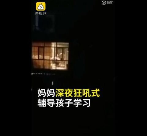 亲子成长妈妈深夜狂吼式辅导孩子学习 网友：一人训娃全小区受教育
