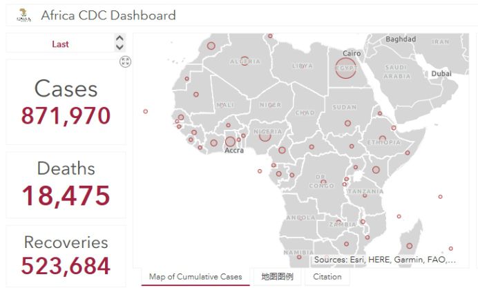 传染病|非洲地区新冠肺炎确诊病例超87万例