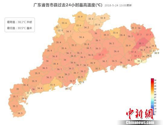 广东多市县高温日数和最高气温打破5月历史同期记录