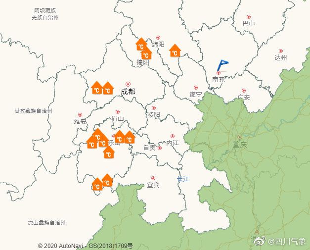 预警信号成都今天比昨天热9.1℃！四川多地发布高温橙色预警信号