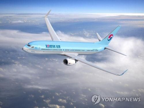 资料图片:大韩航空b737客机(图片来源:韩联社)