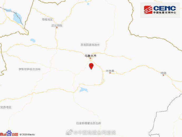 地震|新疆吐鲁番市托克逊县发生4.8级地震 震源深度20千米