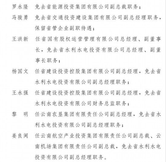 云南省人民政府|云南省政府发布一批干部任免