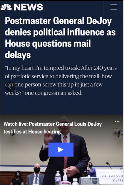 听证会|北美观察丨你究竟怎么搞砸的？！关乎大选，美参众两院问责邮政局长