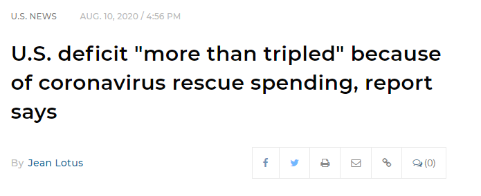 联邦|美国会预算办公室：2020年联邦预算赤字同比增加2倍