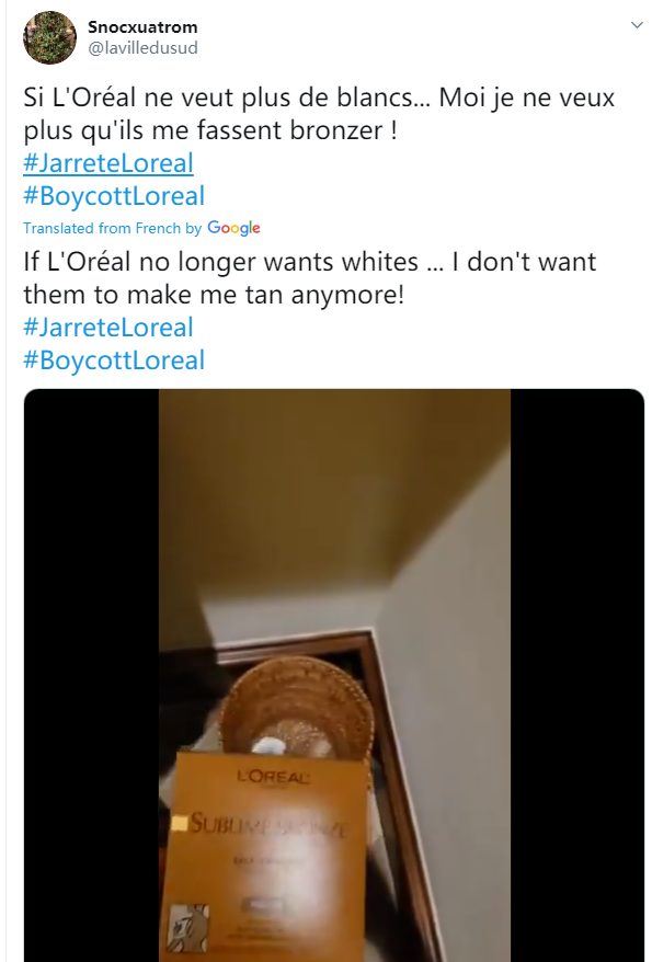 欧莱雅“欧莱雅”宣布移除其护肤和化妆品中“美白”等描述，法国网民怒了！