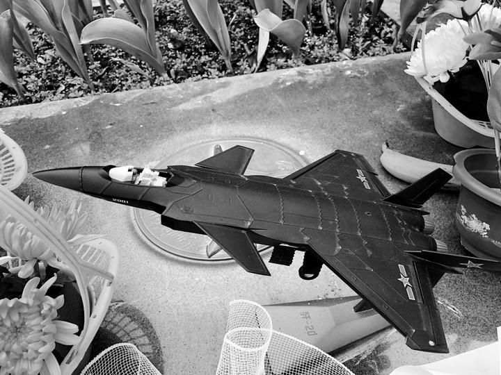 #烈士墓#英雄王伟墓前19年来鲜花不断 今年有人送来歼20模型