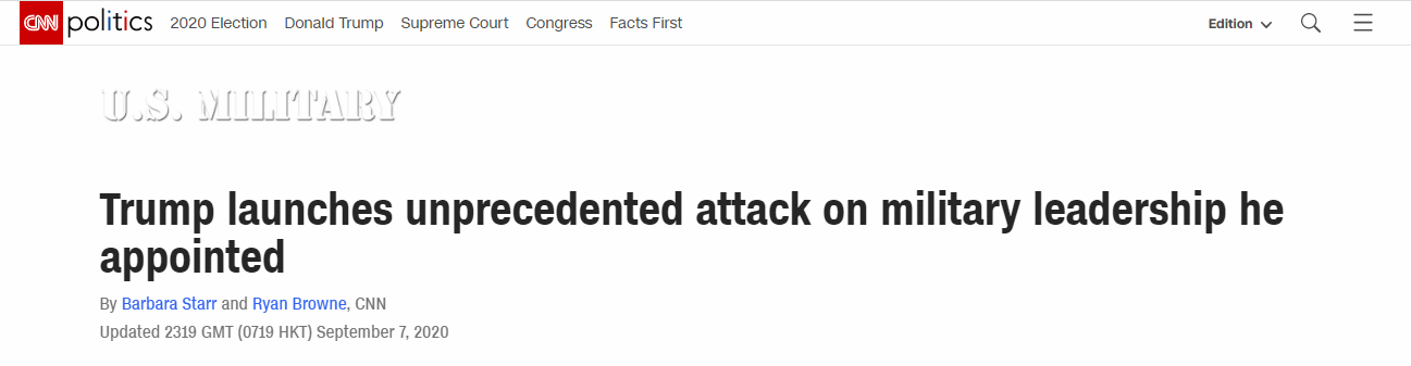 特朗普|前所未有公开攻击！特朗普批美军高层：只想打仗，让军火商“开心”