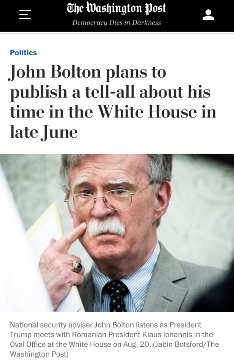 特朗普北美观察｜前国家安全顾问出书揭内幕 特朗普恼怒告上法庭