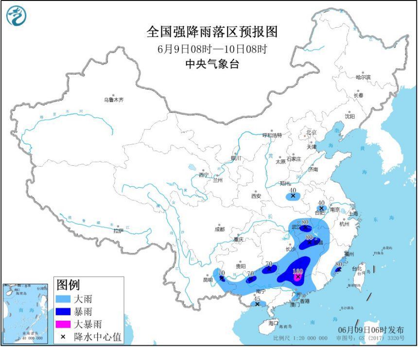 福建暴雨预警暴雨黄色预警：9省区将有大到暴雨 广东局地大暴雨