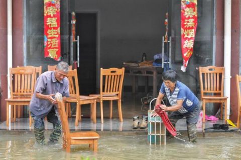 固镇|组图 | “孤岛”水退后 安徽固镇部分居民开始返家