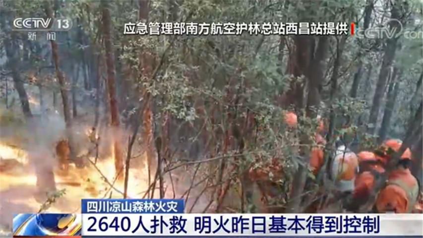 森林火灾四川凉山州森林火灾 过火面积约89公顷 2640人进行扑救