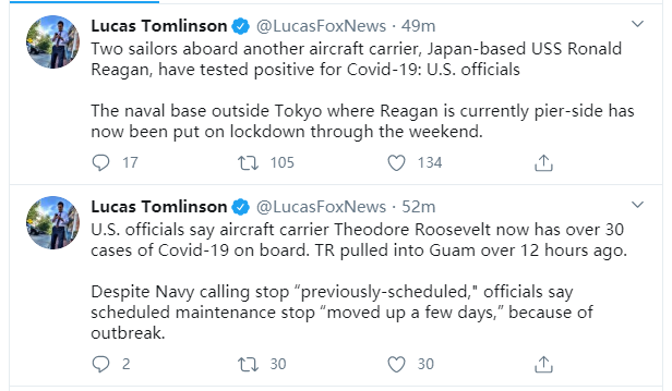 航母@又一艘在中国周边的美国航母被感染！