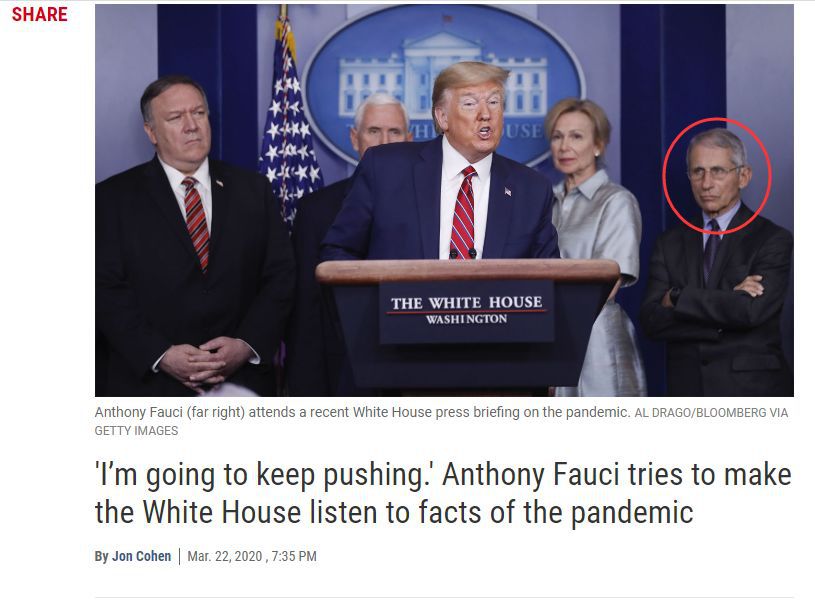 『特朗普』白宫疫情专家爆料：特朗普对中国的指责不符合事实，但我拦不住