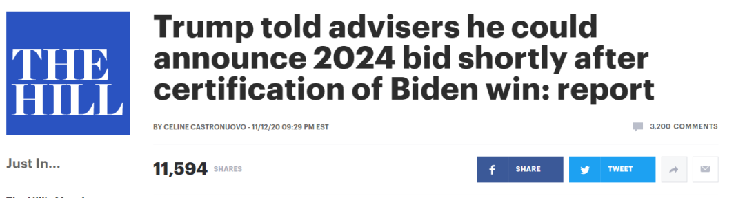 |如果拜登确定当选，特朗普有个计划