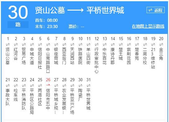 信阳31路公交车路线图图片